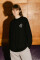 Oversized Long Sleeve T-shirt ARSC with White Logo 7x7cm in Black
