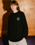 Oversized Long Sleeve T-shirt ARSC with White Logo 7x7cm in Black