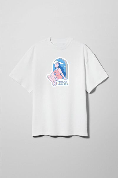 Oversized T-Shirt x Oleksii Demianiuk My Body My Rules in White