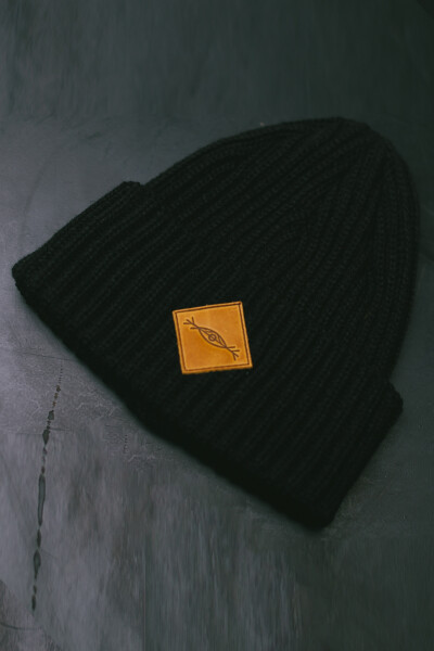 Coarse Knitted Beanie Hill in black
