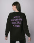Oversized sweatshirt ARSC with lilac logo 30х30сm in black