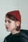 Coarse Knitted Beanie Fisherman in Burgundy #1