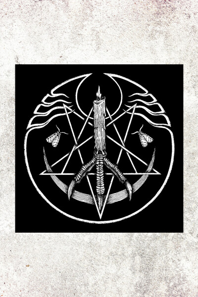 Patch Round Candle Pentagram 9,5x9,5cm (3.7x3.7in)