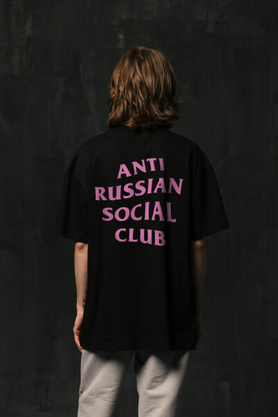 Oversized T-shirt ARSC With Pink Logo 30x30cm in Black