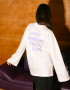 Oversized Long Sleeve T-shirt ARSC with Lilac Logo 30x30cm in White