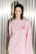 Oversized Long Sleeve T-shirt ARSC with Red Logo 7x7cm in Light Pink #5