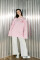 Oversized Long Sleeve T-shirt ARSC with Red Logo 7x7cm in Light Pink #6