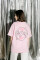 Oversized T-shirt Purr Heart х kotastiia in Light Pink