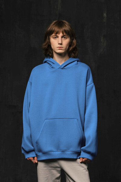 Basic Oversized Hoodie Mood in Blue Jeans