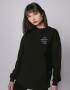 Oversized sweatshirt ARSC with lilac logo 7х7сm in black