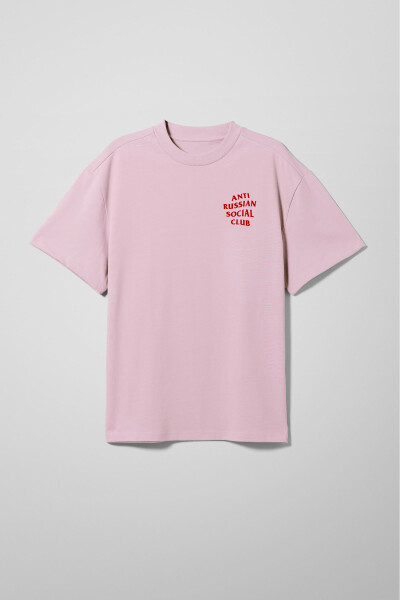 Oversized T-shirt ARSC With Blue Logo 7x7cm in Light Pink