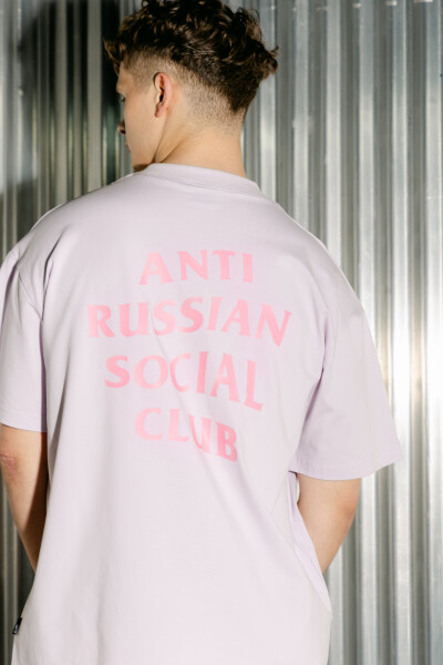 Oversized T-shirt ARSC With Pink Logo 30x30cm in Light Lilac