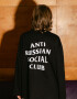 Oversized Long Sleeve T-shirt ARSC with White Logo 7x7cm in White