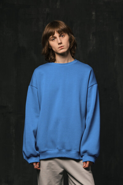 Basic Oversized Sweatshirt Mood in Blue Jeans
