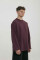 Basic Oversized Long Sleeve T-shirt Spirit Rude in Marsala #4
