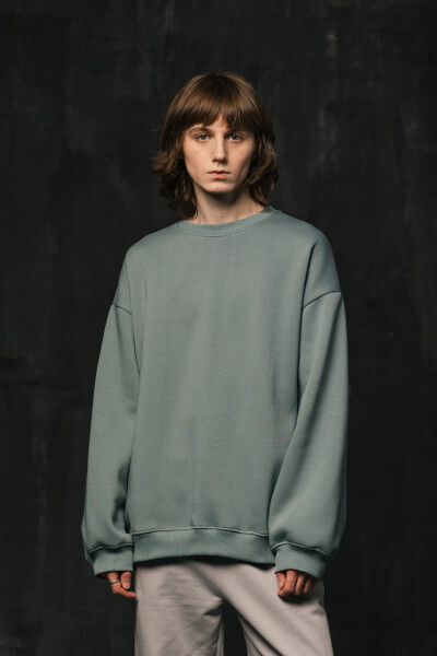 Basic Oversized Sweatshirt Mood in Turquoise