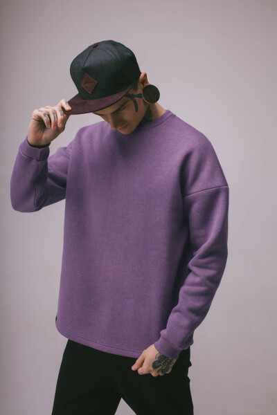 Basic Oversized Sweatshirt Drop in Violet