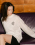 Oversized Long Sleeve T-shirt ARSC with Black Logo 7x7cm in White