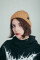 Coarse Knitted Beanie Fisherman in Camel #1