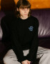 Oversized Long Sleeve T-shirt ARSC with Blue Logo 7x7cm in Black