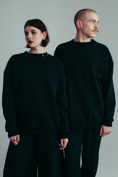 Basic Oversized Sweatshirt Luna in Black