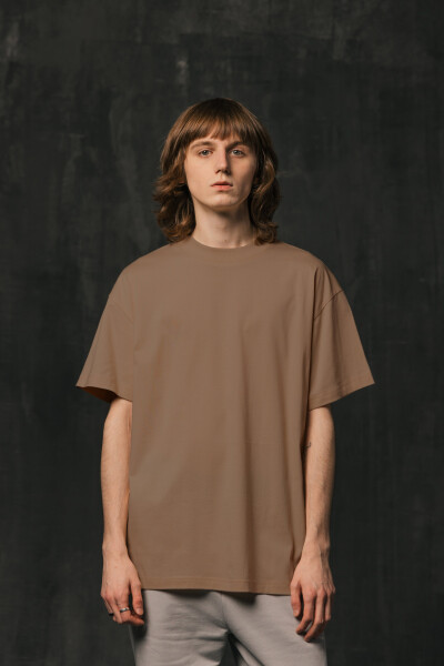 Basic Oversized T-shirt Spirit in Coyot