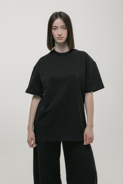 Basic Oversized T-shirt Spirit Rude in Black