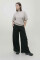 Basic Mid Rise Loose Barrel Leg Unisex Sweatpants SS in Black
