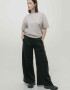 Basic Mid Rise Loose Barrel Leg Unisex Sweatpants SS in Black