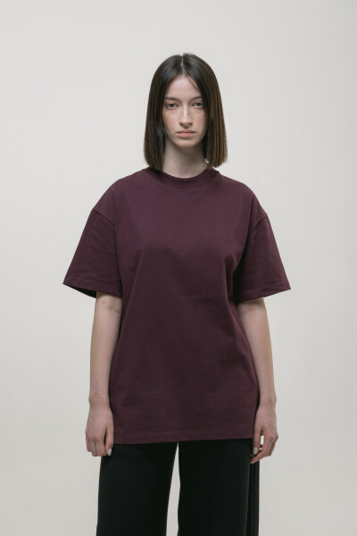 Basic Oversized T-shirt Spirit Rude in Marsala