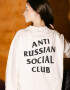 Oversized Long Sleeve T-shirt ARSC with Black Logo 30x30cm in White