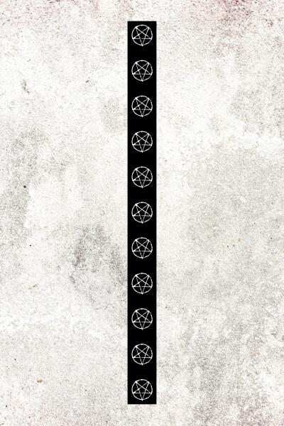 Patch Pentagram Ribbon Vertical 4,5x46cm (1.8x18in)