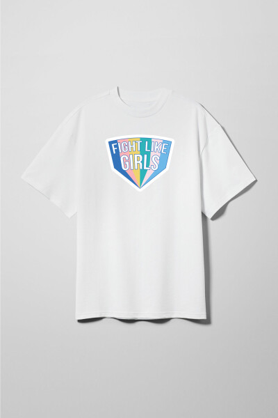 Oversized T-Shirt x Oleksii Demianiuk Fight like Girls in White