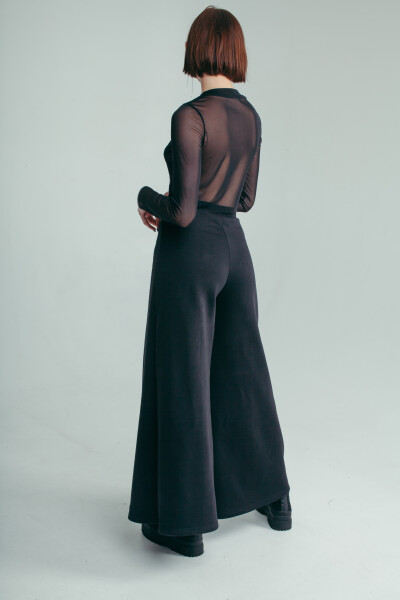 Basic Jersey Wide Leg Sweatpants in Black