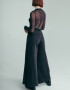 Basic Jersey Wide Leg Sweatpants in Black