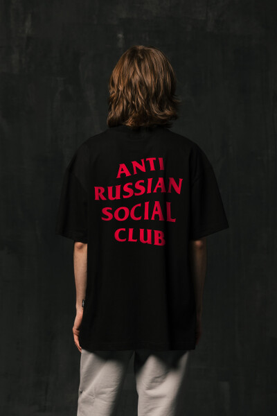 Oversized T-shirt ARSC With Red Logo 30x30cm in Black