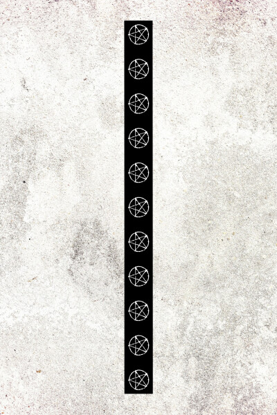 Patch Pentagram Ribbon Horizontal 46x4,5cm (18x1.8in)