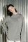 Oversized Long Sleeve T-shirt ARSC with Pastel Pink Logo 7x7cm in Gray
