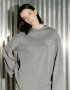 Oversized Long Sleeve T-shirt ARSC with Pastel Pink Logo 7x7cm in Gray