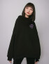 Superoversized hoodie ARSC with lilac logo 7x7cm in black