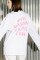 Oversized Long Sleeve T-shirt ARSC with Pink Logo 30x30cm in White