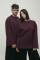Basic Oversized Long Sleeve T-shirt Spirit Rude in Marsala #10