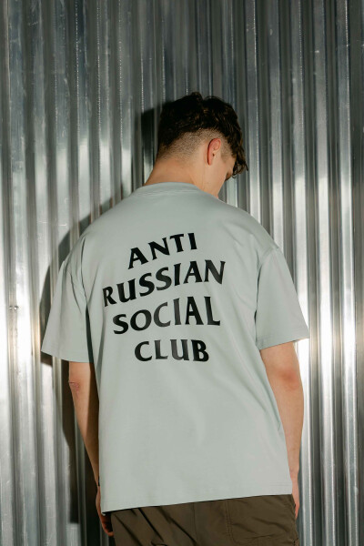 Oversized T-shirt ARSC With Black Logo 30х30сm in Light Olive