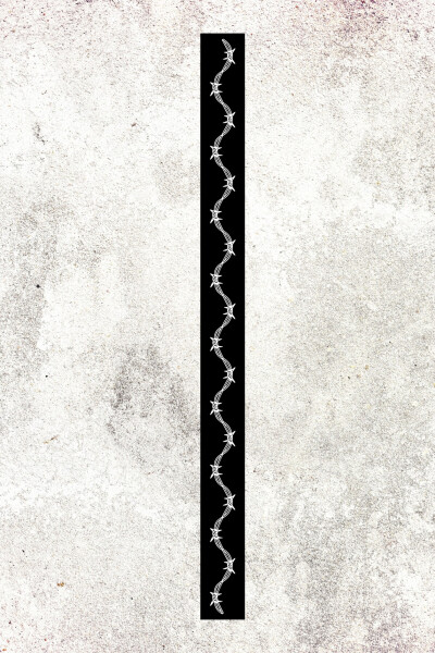 Patch Barbed Wire Ribbon 3,5x46cm (1.4x18in)