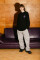 Oversized Long Sleeve T-shirt ARSC with White Logo 7x7cm in Black #1