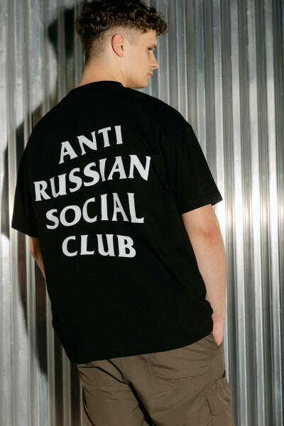 Oversized T-shirt ARSC With White Logo 37х37сm in Black