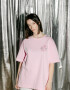 Oversized T-shirt Purr Heart 9x9cm х kotastiia in Light Pink