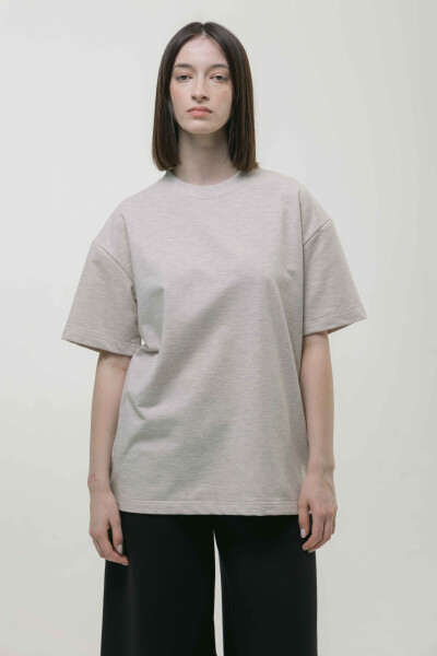 Basic Oversized T-shirt Spirit Premium in Beige Melange