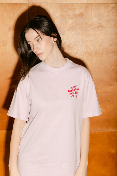 Oversized T-shirt ARSC With Red Logo 7x7cm in Light Lilac