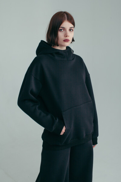 Basic Oversized Hoodie Luna in Black